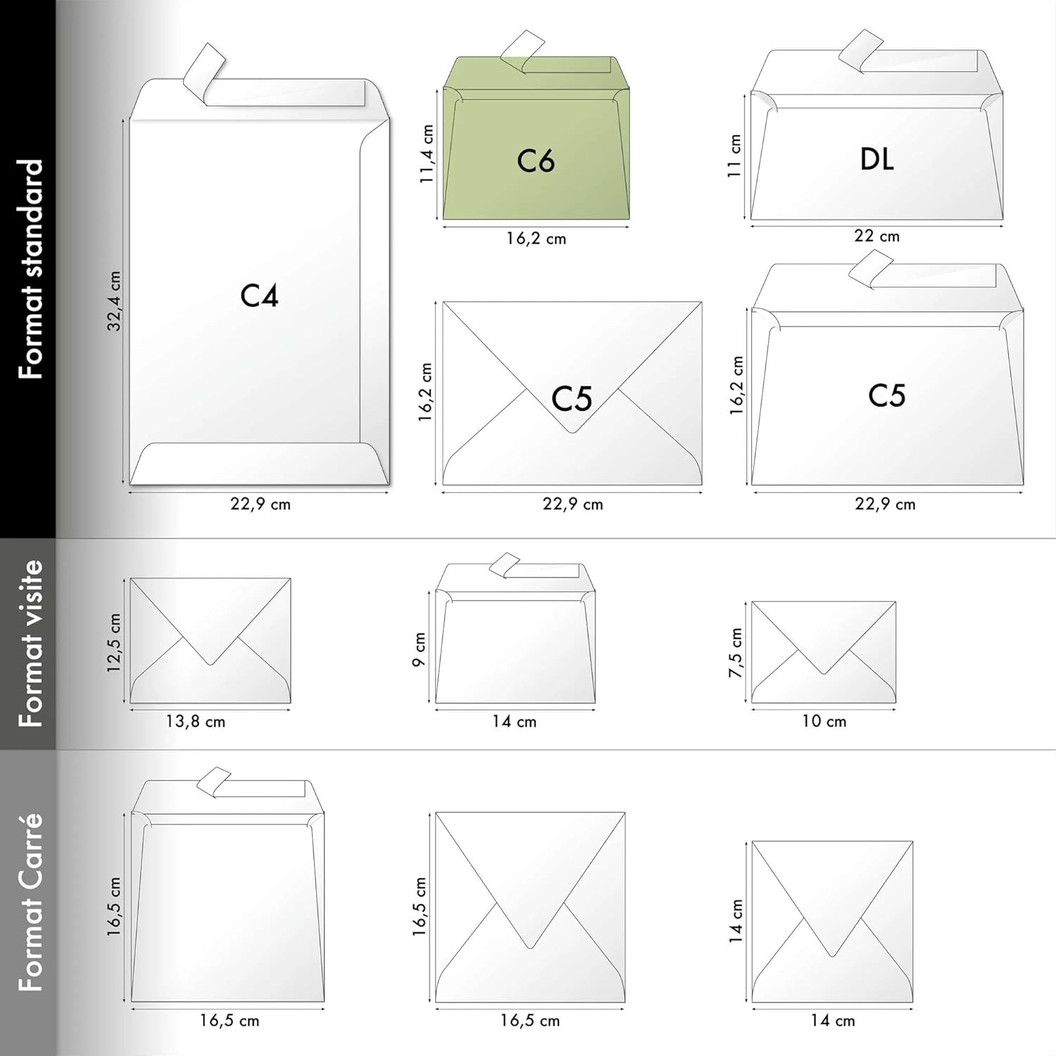 Clairefontaine - Ref 5466C - Pollen Adhesive Envelopes (Pack of 20) - C6 Sized, 120gsm Paper, Printer-Compatible, Acid Free, Adhesive Strip for Easy Seal - Blue