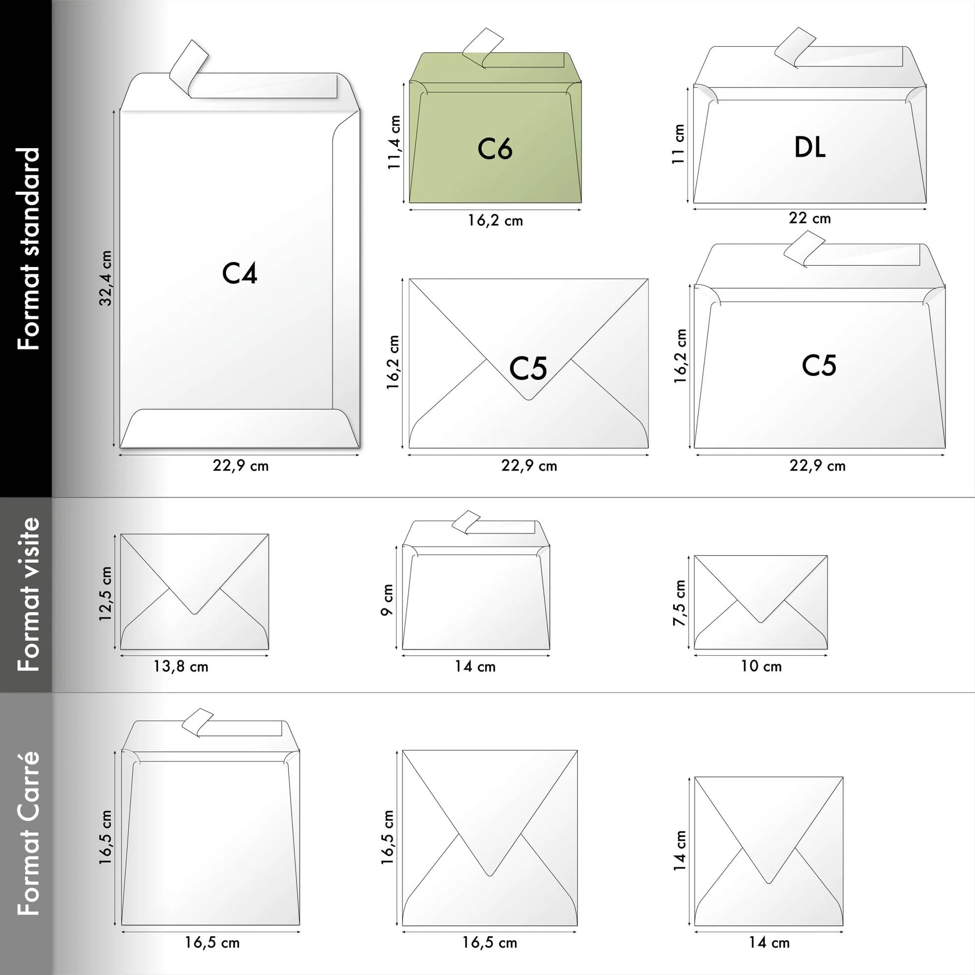Clairefontaine Enveloppes C6 Bleu nuit 120g Auto-Adhésives Lot 20 – Format standard 11,4 x 16,2 cm