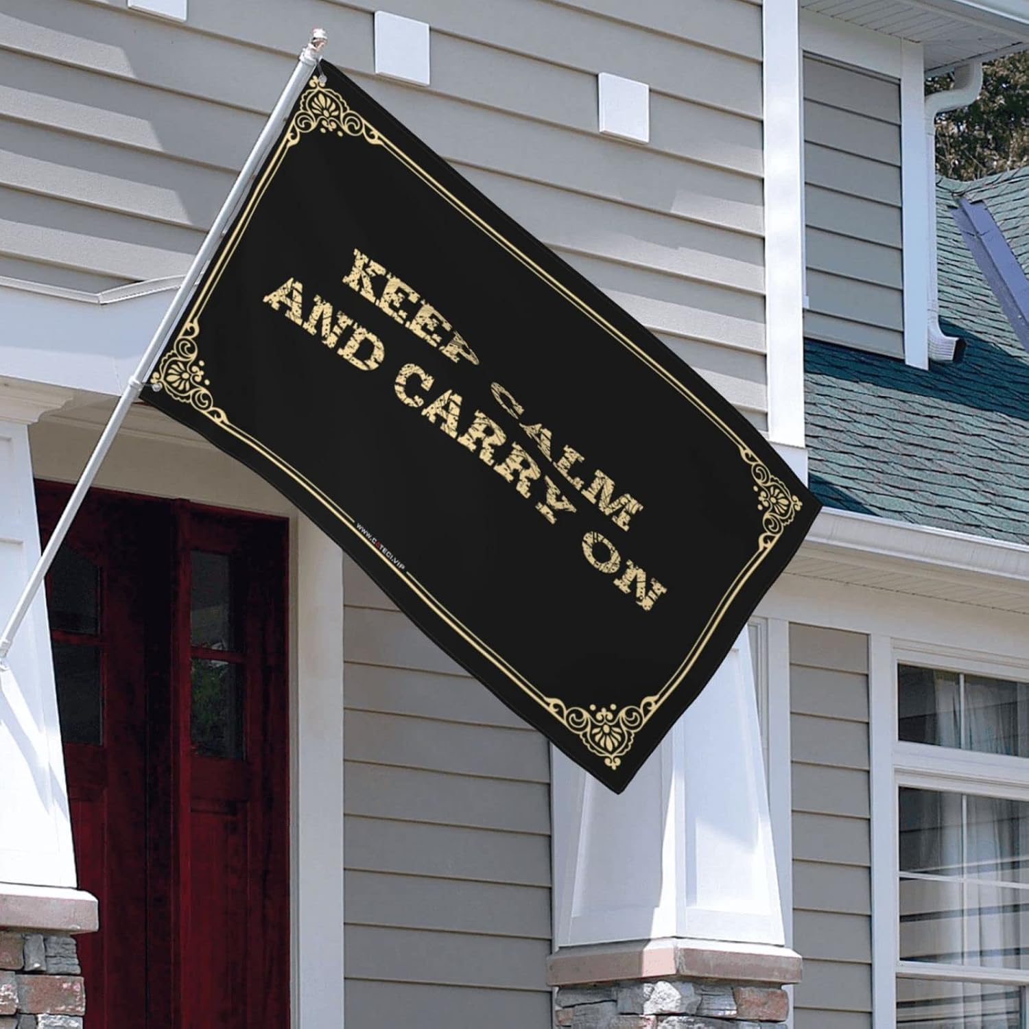 Dorm Wall Decor For College Boys Keep Calm And Carry On Flag Room Flags For Guys Funny Hunting Gifts (Color : Colour, Size : 152X244CM)