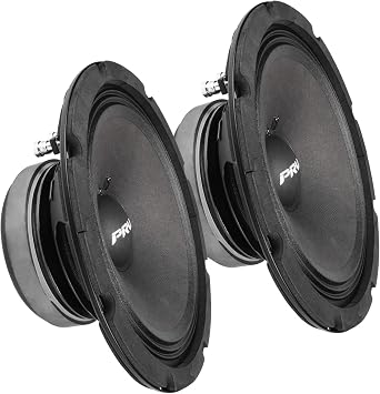 PRV AUDIO 8 Inch Midrange Speaker, 8 Ohm, 8MR400 Pair 400 Watts, 96 dB, Mid Range Loudspeaker for High Output Pro Sound System 2 Speakers