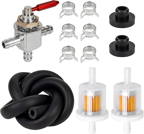 BlueStars 1-633347 Válvula de combustible de corte Para púas Scag de 2 vías de 14 de pulgada de acero, combustible, aceite, gasolina, válvula en