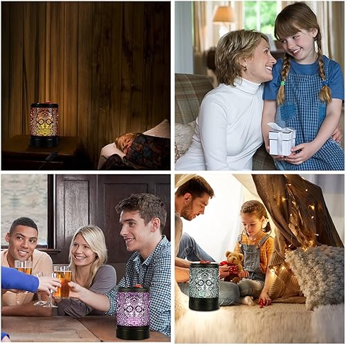 Miniatura 6 de Calentador de cera con fragancia, calentador de aceite eléctrico, quemador para cera perfumada, para decoración del hogar, diseño negro de calavera