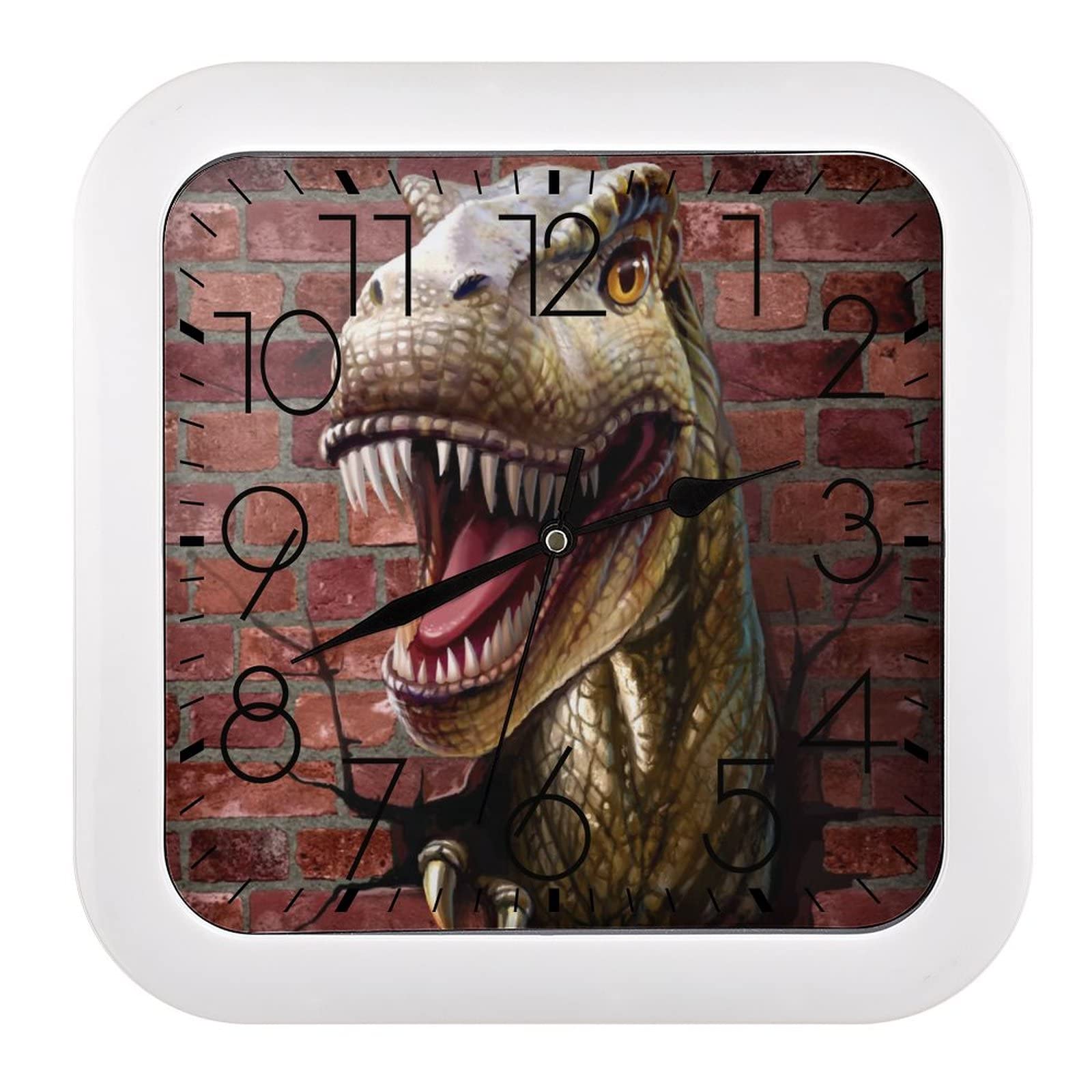 Horloge silencieuse dinosaure moderne pendule murale enfant 26cm
