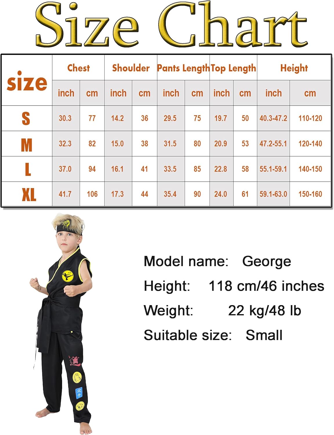 Costume Karate Dress Up Uniform With Headband Belt Pretend Play Halloween Party Cosplay Outfit for Kids - Image 3