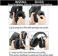 Vista 4 de Almohadillas de gel compatibles con Howard Leight de Honeywell, Impact Sport, Pro, Sync, serie de orejeras de protección auditiva, repuesto