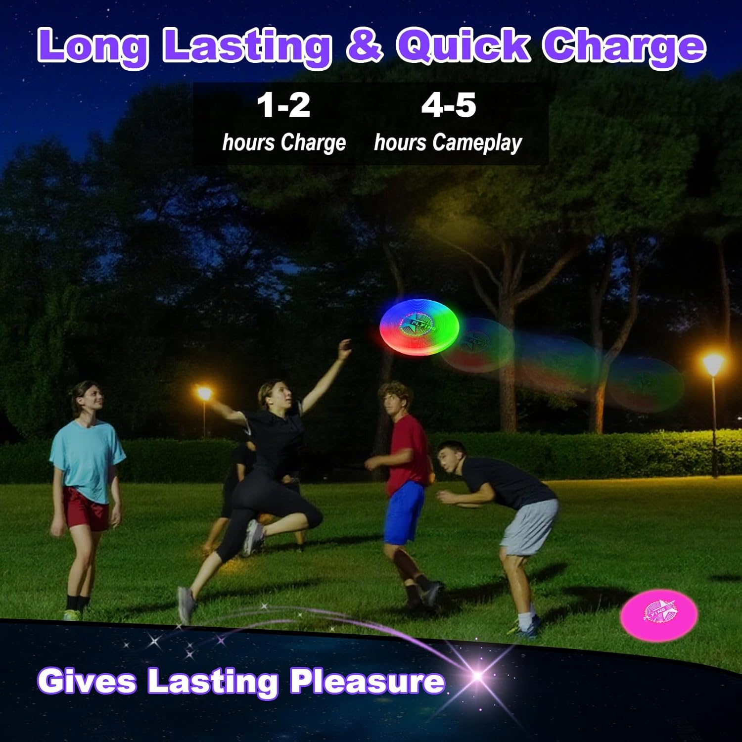 Light Up Flying Disc, Glow in The Dark Disc Color Changing with 14 Lighting Modes, 3 Brightness, Rechargeable & Waterproof, Gifts Toys for Kids Teens Boys Men Adult Outdoor Games for Beach Camping
