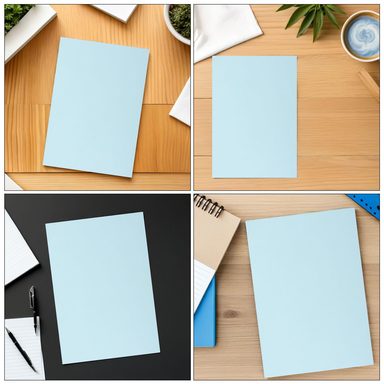 Carta per fotocopie A4 blu da 200 pezzi: fogli per stampanti, per scrivere, per cancelleria versatile per ufficio, fogli non rifiniti per pubblicità di eventi