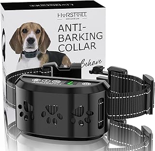 Dog Shock Collar, HVRSTVILL Advanced Bark Collar for Small Medium Large Dogs, Rechargeable Dog Barking Device with Beep Vibration and Humane Shock, Training Collar for Dogs, Adjustable Belt 7-55kg
