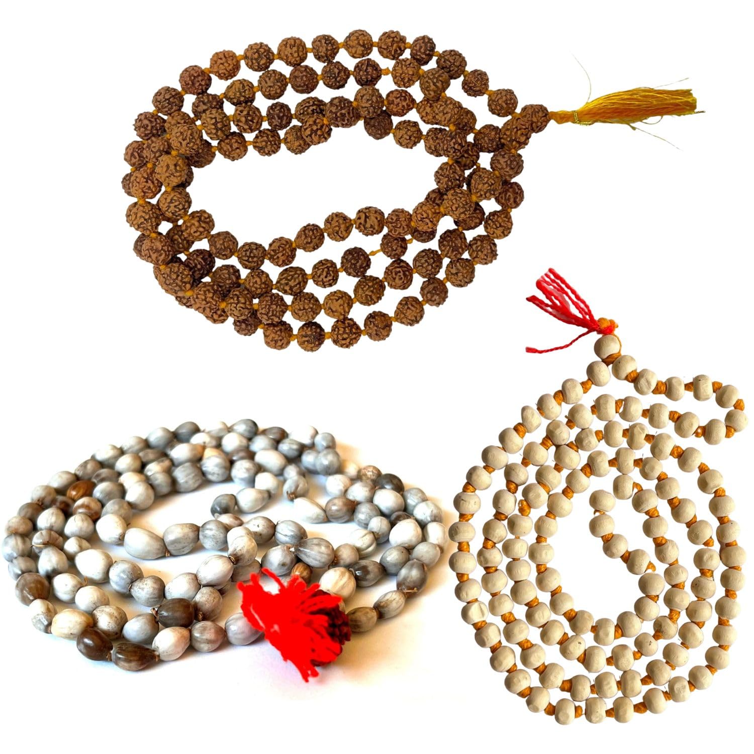 NAISHA Collana Certificata Originale 5 Mukhi 10 MM Rudraksha, Collana da Indossare & Japa Mala, Rudraksh Naturale Autentico e Genuino per Uomo & Donna con Certificato di Laboratorio