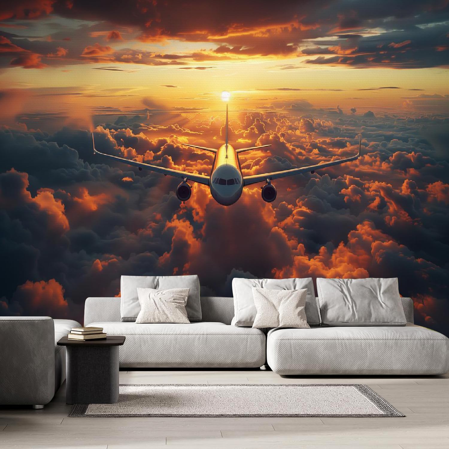Papier Peint Panoramique Avion pour sublimer une chambre d'enfant sur le thème du ciel