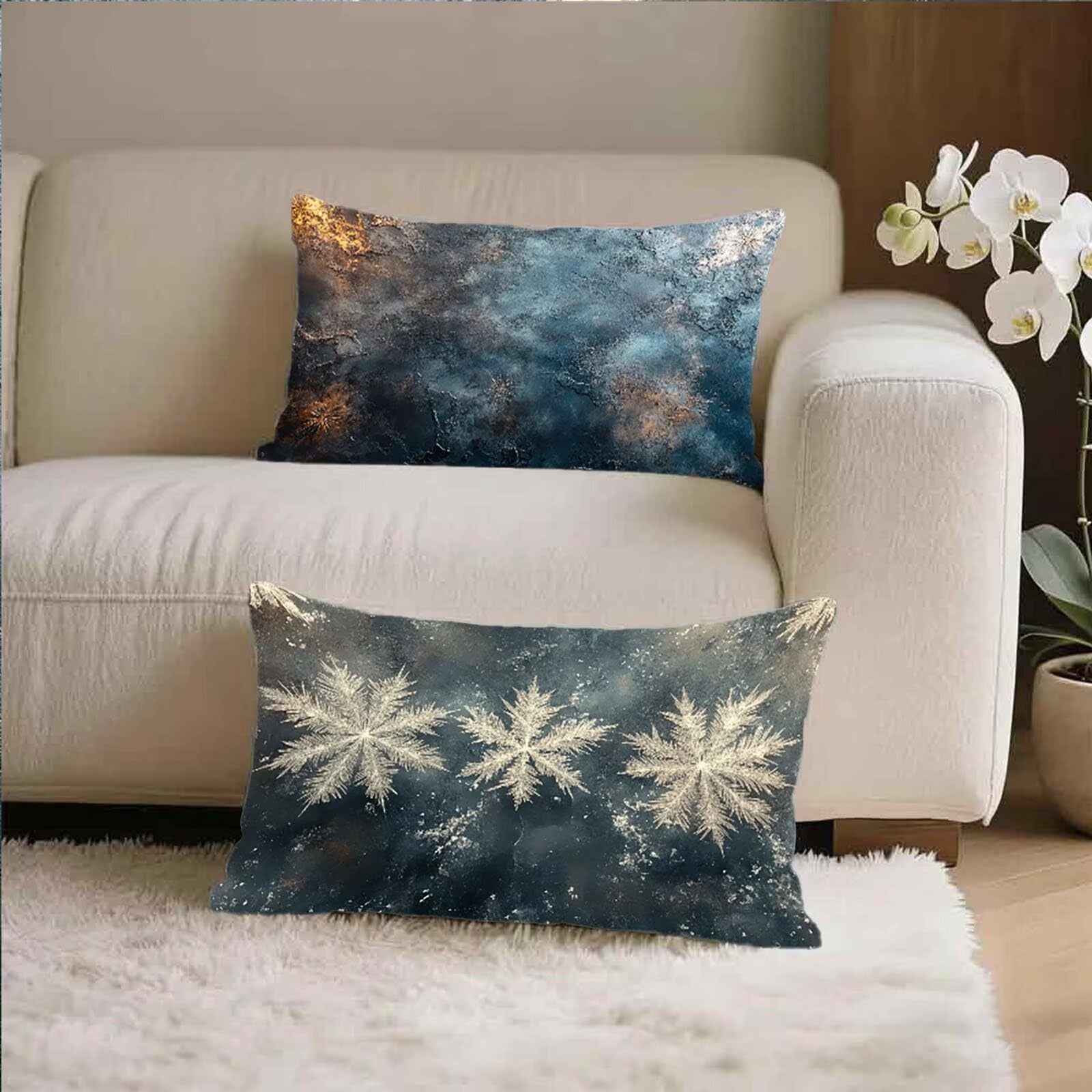 Federe Cuscino 60x80 Set di 2, Nordico Federe Cuscini Divano Velluto Morbido, Rettangolari Copricuscini 60x80cm Con Cerniera Invisibile, Copricuscino per Camera Casa Decorazioni, Astratto Q-3361