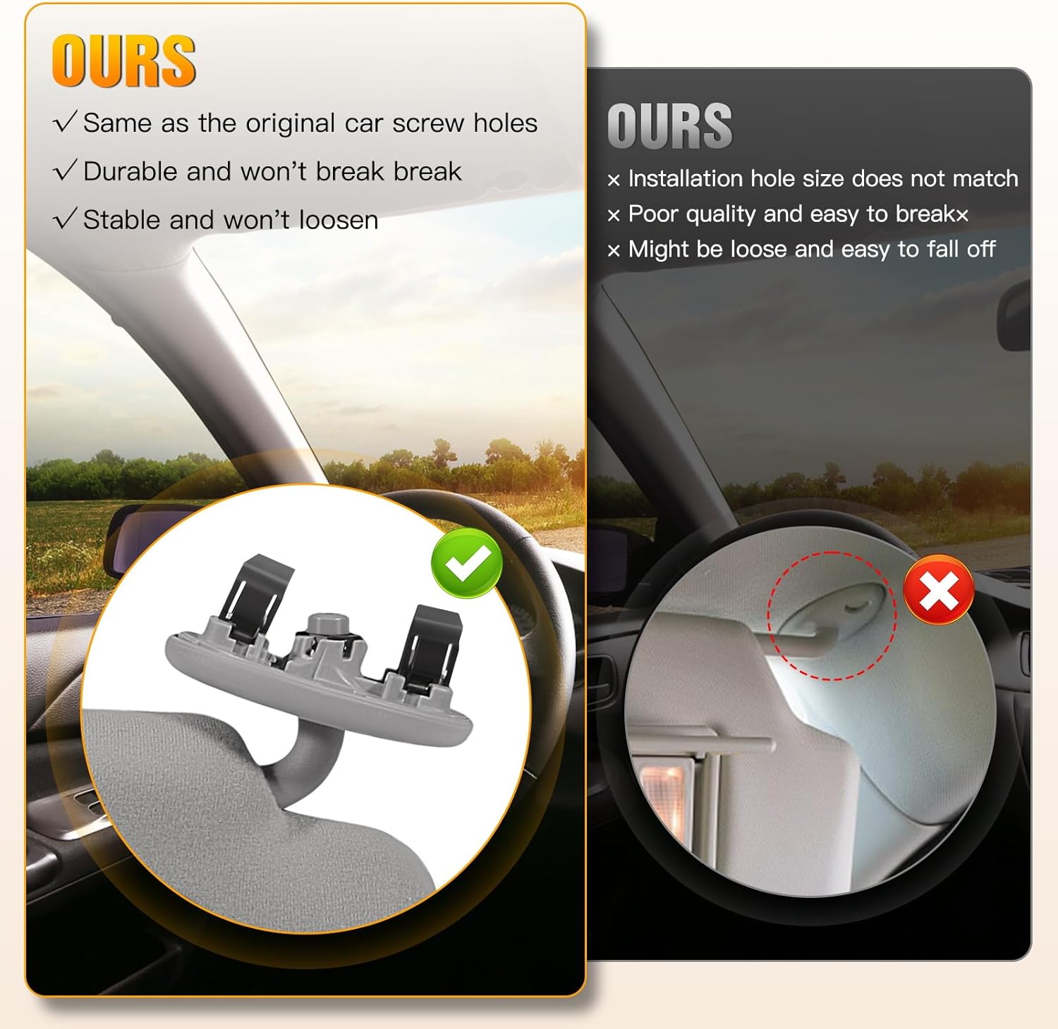 ASAPE Left Driver Side Sun Visor Fit for 2005-2010 for Toyota for Scion Tc, Gray