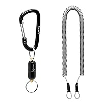 Vista 1 de SAMSFX Soporte magnético de liberación de red de pesca, carcasa de acero inoxidable, imán fijo de tornillo, eje giratorio 360 (negro)