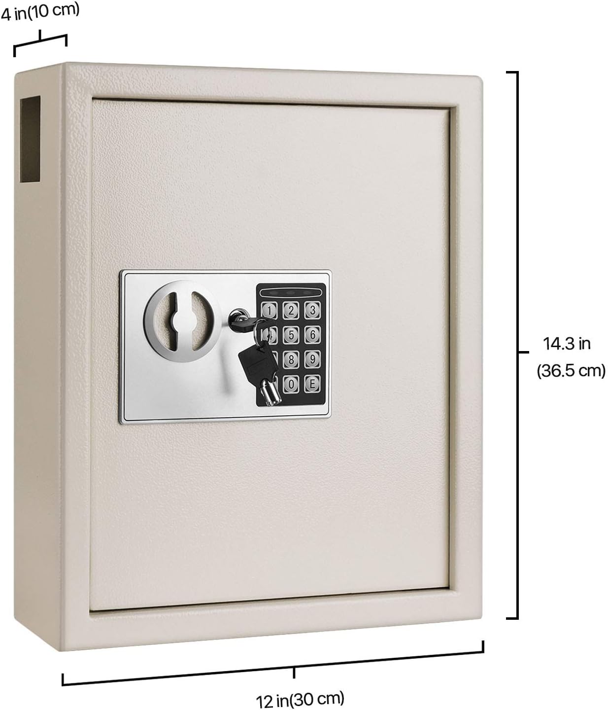 Flexzion Key Cabinet Key Lock Box Wall Mount with Digital Lock, Keu Deposit Slot, 40 Key Holder Organizer Locker Case, Colored Key Tags Wall Mounted Lock Box for Keys Storage (Gray)