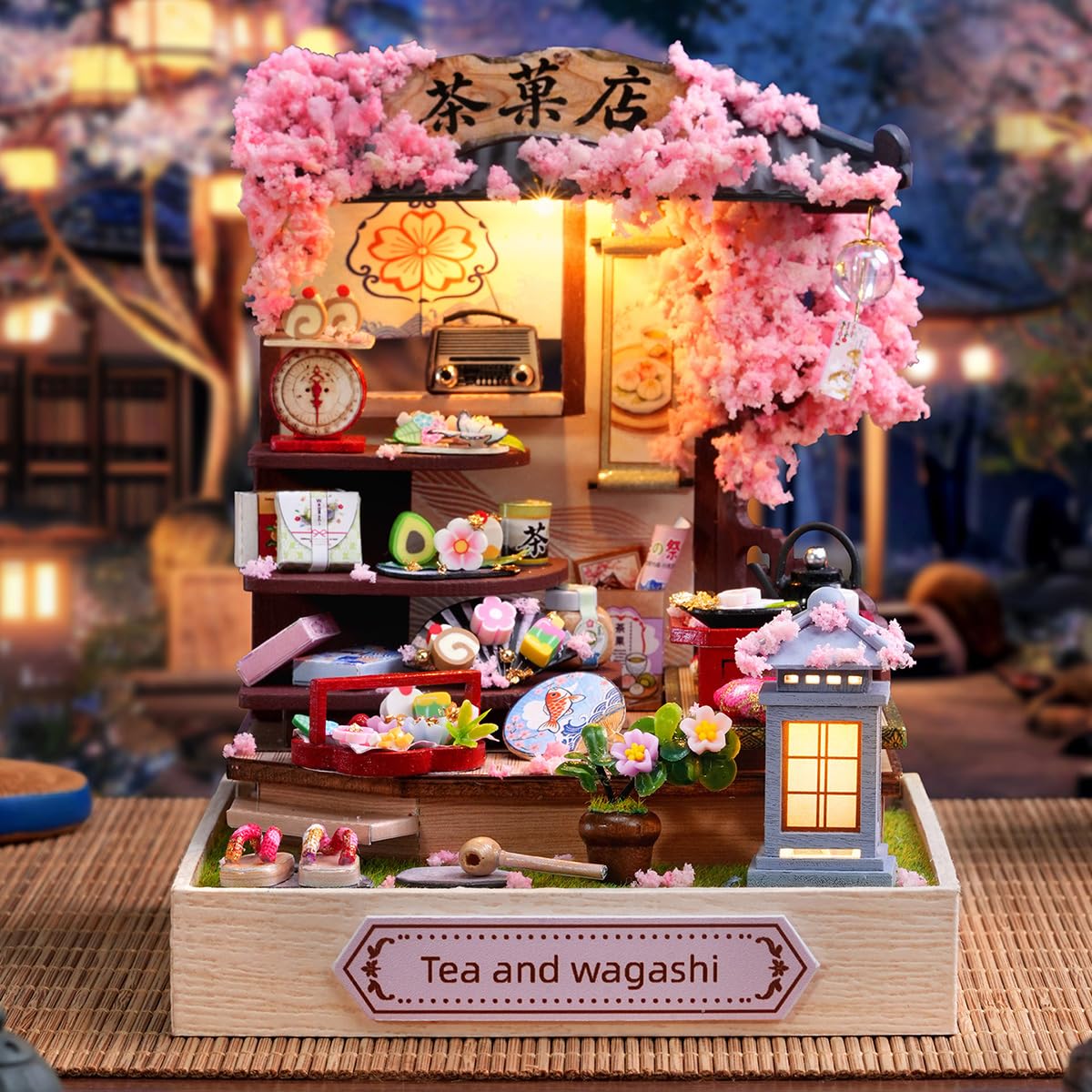 CUTEROOM DIY Miniature Doll House Kits, Wooden house-Tea and Confectionery