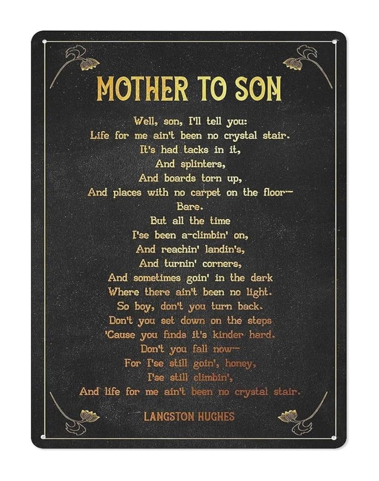 MQXFCZUX Vintage Mother and Son Poem Metal Sign Sentimental Quote Tin Art Print Rustic Farmhouse Wall Decor for Bedroom Living Room 8 X 12 inch