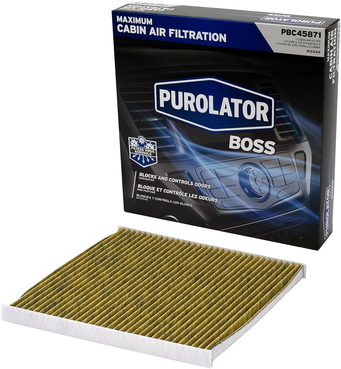 Purolator PBC45871 PurolatorBOSS Premium Cabin Air Filter Compatible With Select Nissan Models