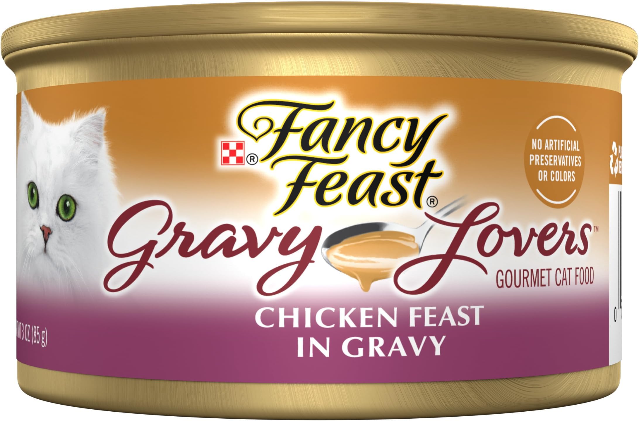 Purina Fancy Feast Gravy Lovers Chicken Feast in Grilled Gourmet Wet Cat Food โ (Pack of 24) 3 oz. Cans