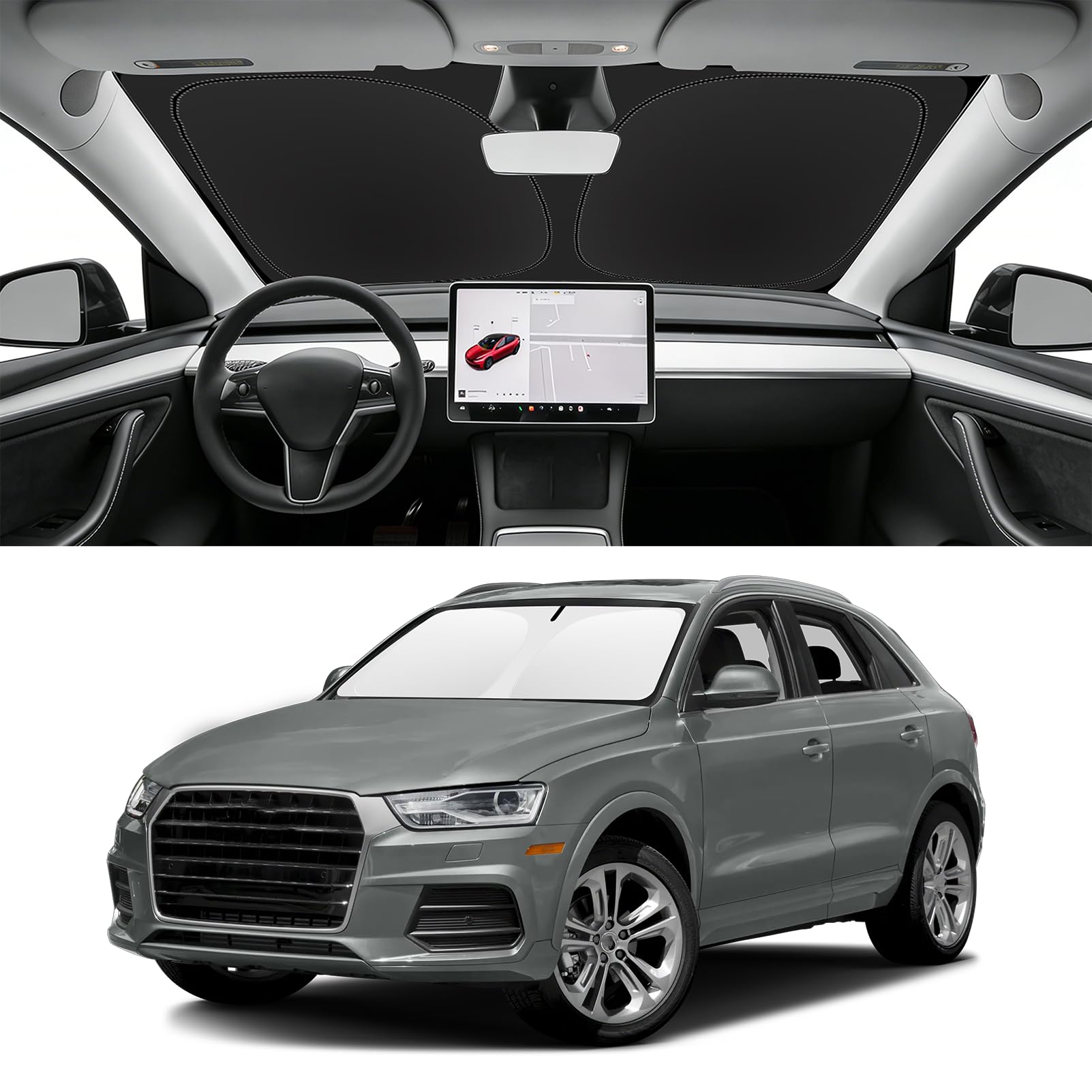 Custom Fit Windshield Sun Shade for Audi Q3 2013-2018