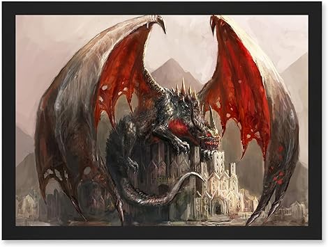 Amazon Co Jp イラスト ファンタジー ドラゴン 城 翼 アートワーク フレーム ウォール アートプリント ホーム キッチン Amazon Co Jp イラスト ファンタジー ドラゴン 城 翼 アートワーク フレーム ウォール アートプリント ホーム キッチン