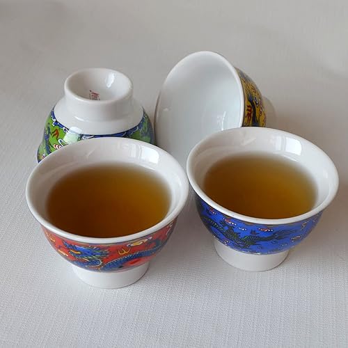 Miniatura 5 de Tetera China Porcelana 12oz Dragón Acero Inoxidable Teacup 4pcs Gongfu Infusor para Té Suelto