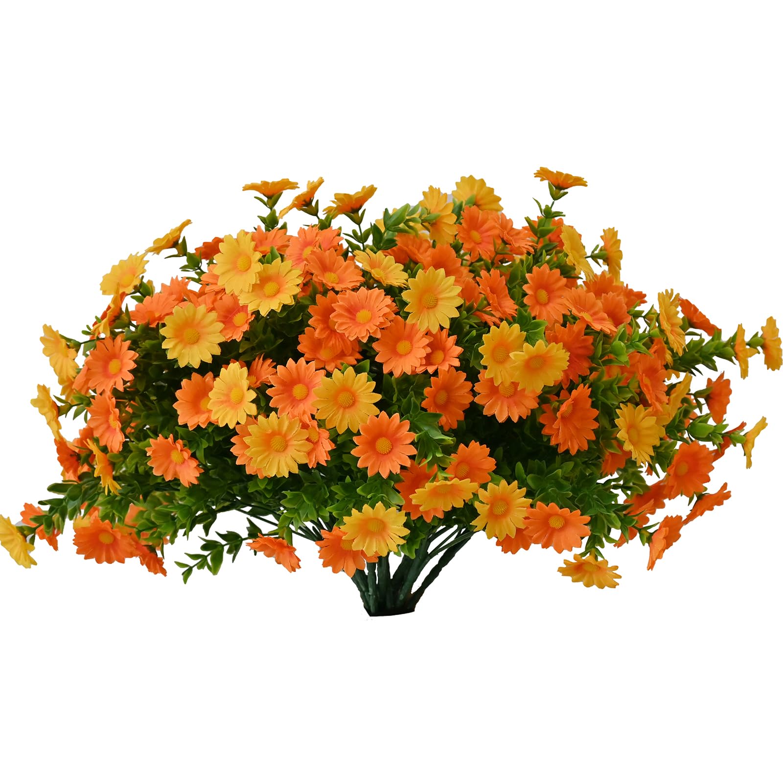 Marguerites artificielles anti-décoloration UV lot 10 plantes soie pour terrasse