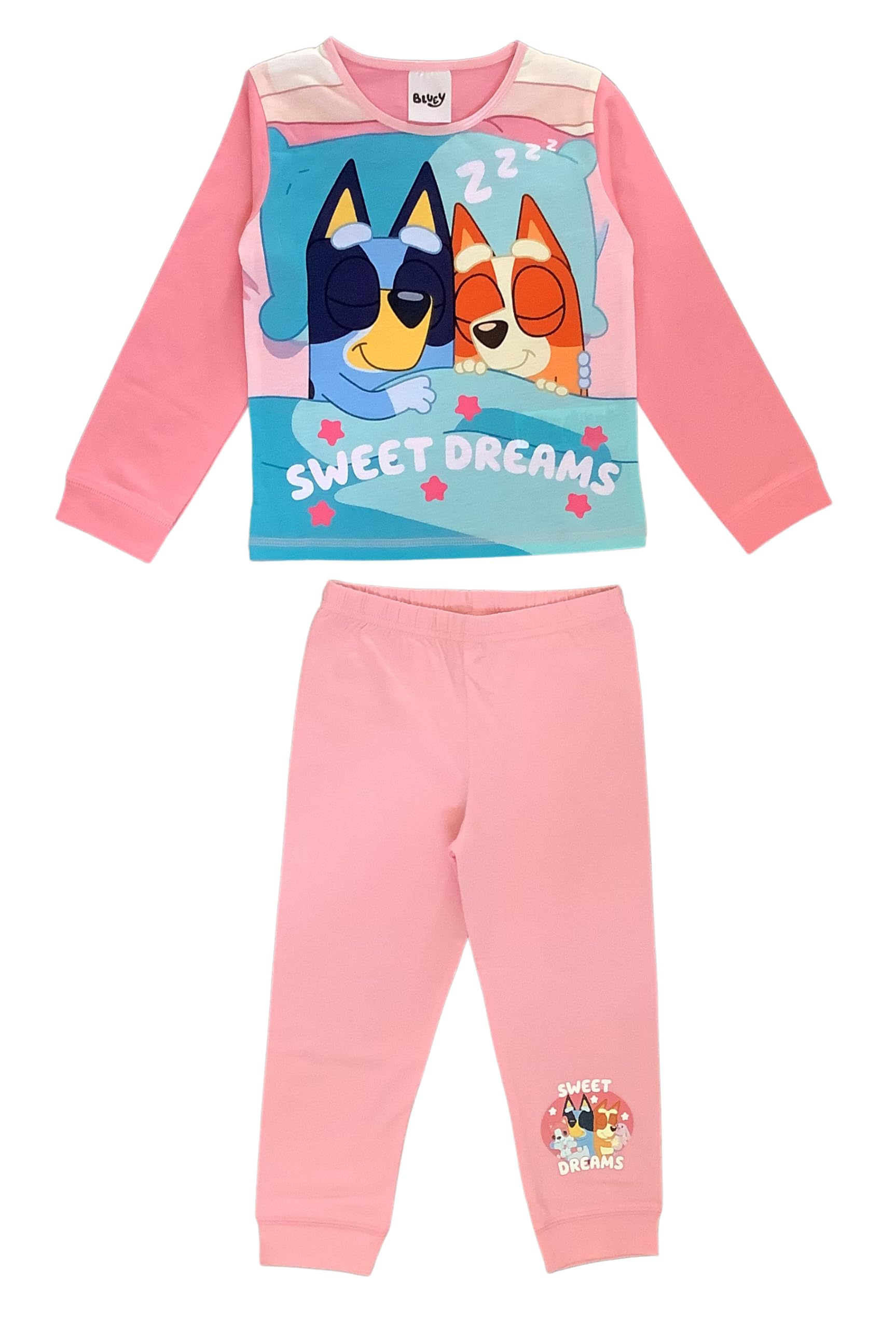 Bluey, Girls 2 Piece Pyjamas Set 'Sweet Dreams', Pink, Age 18-24 Months