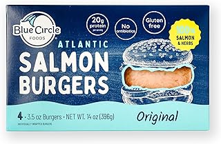 Blue Circle Foods – Premium Norwegian Salmon Burger, Original (Frozen)