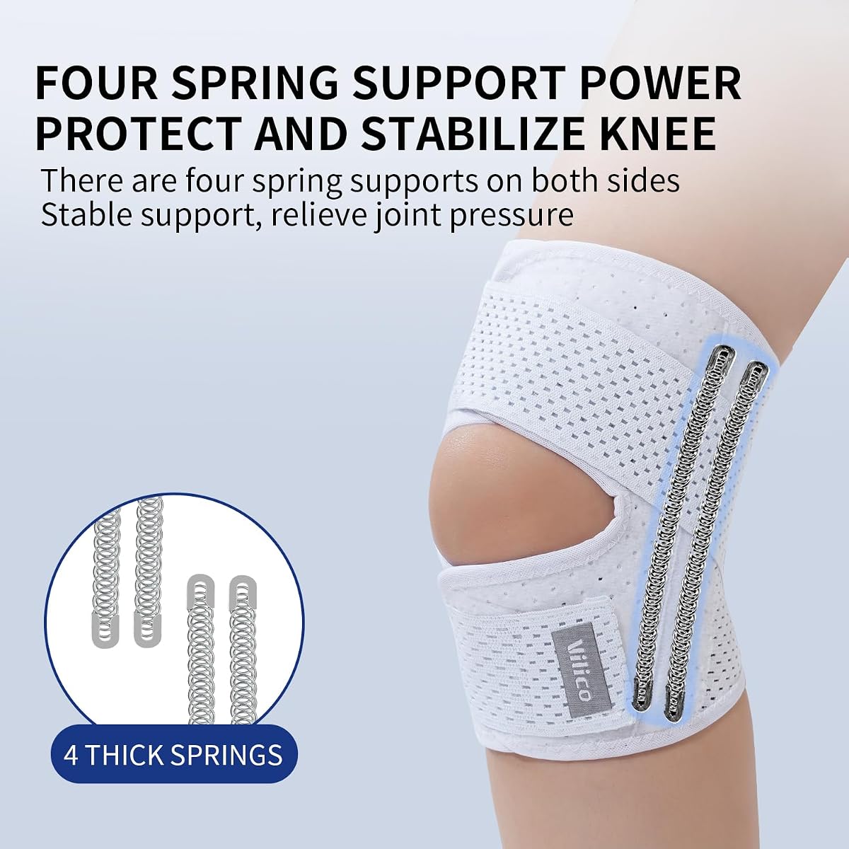 Bracoo Knee Support Brace for Men Women, Adjustable Compression Sleeve Wrap Patellar Pad Tendon view 3