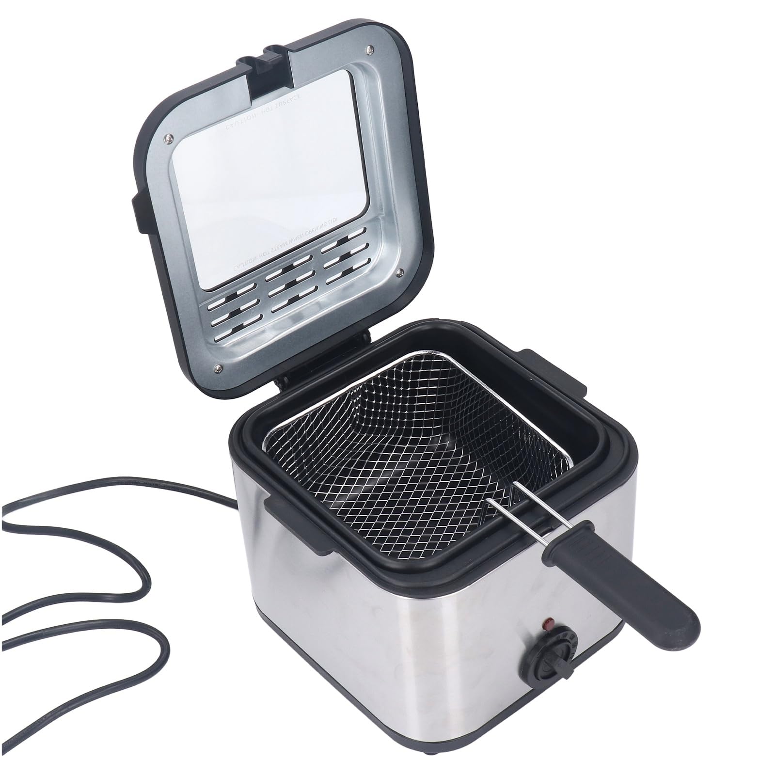 Electric Deep Fryer, Stainless Steel French Fries Fryer 2.5L, 1000W with Temperature Adjustable for Chicken Onion Restaurant Use (US Plug 110V)