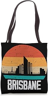 Brisbane Australia Retro Vintage Sunset Skyline Brisbane Tote Bag