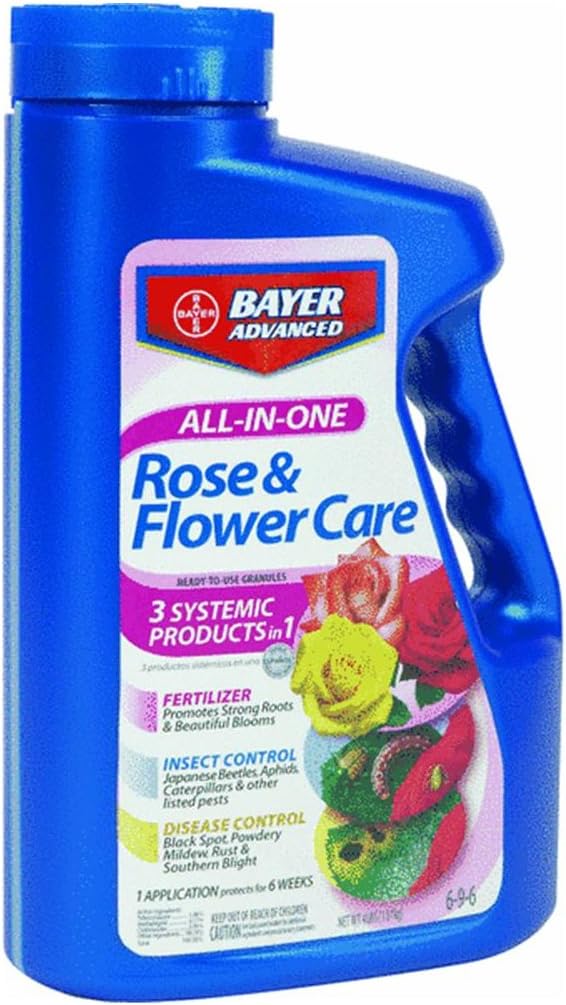 - BioAdvanced All-In-One Rose and Flower Care Fertilizer, Granules, 4 lb, Rose Fertilizer and Disease Control