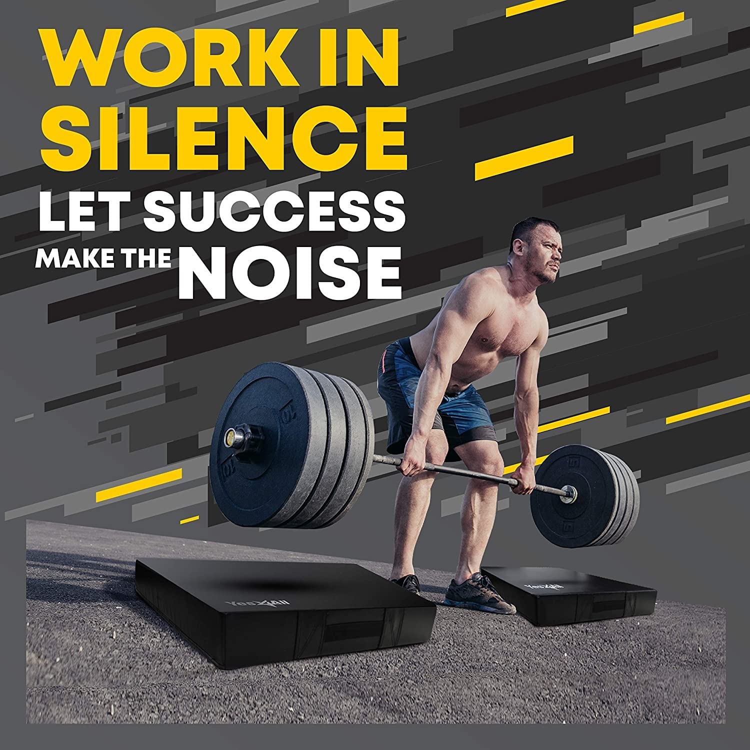 Yes4All Premium Silenziatore Drop Pads Cuscinetti per Sollevamento Pesi con Copertura in PVC Multicolore per isolare Il Suono e Proteggere Il Pavimento per Deadlift, Squat, Lunge