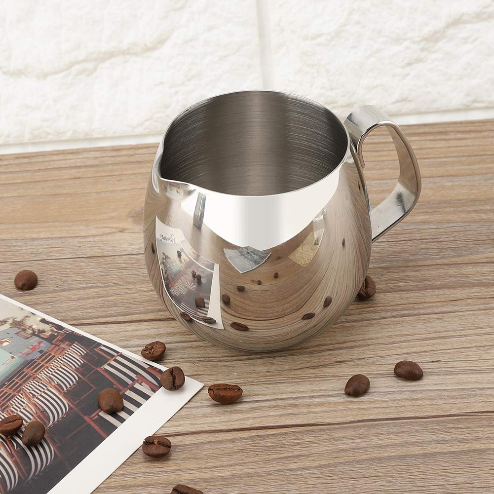 Brocca per schiuma di latte, in acciaio inox, per caffè e latte, 300 ml