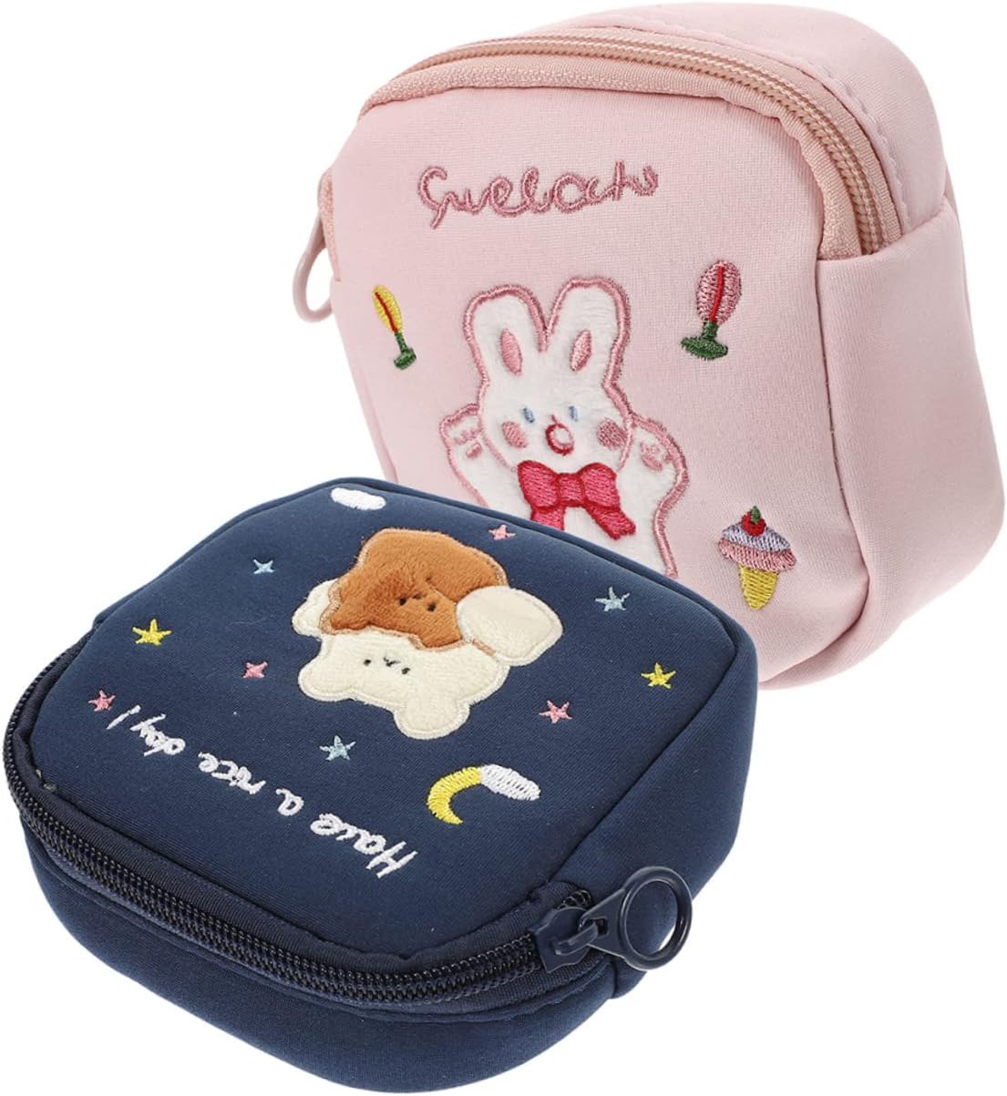 2pcs Cotton Sanitary Napkin Bag Tampon Organizer for Bathroom Period Pouch Decorative Design Portable Bag for Outdoor Use