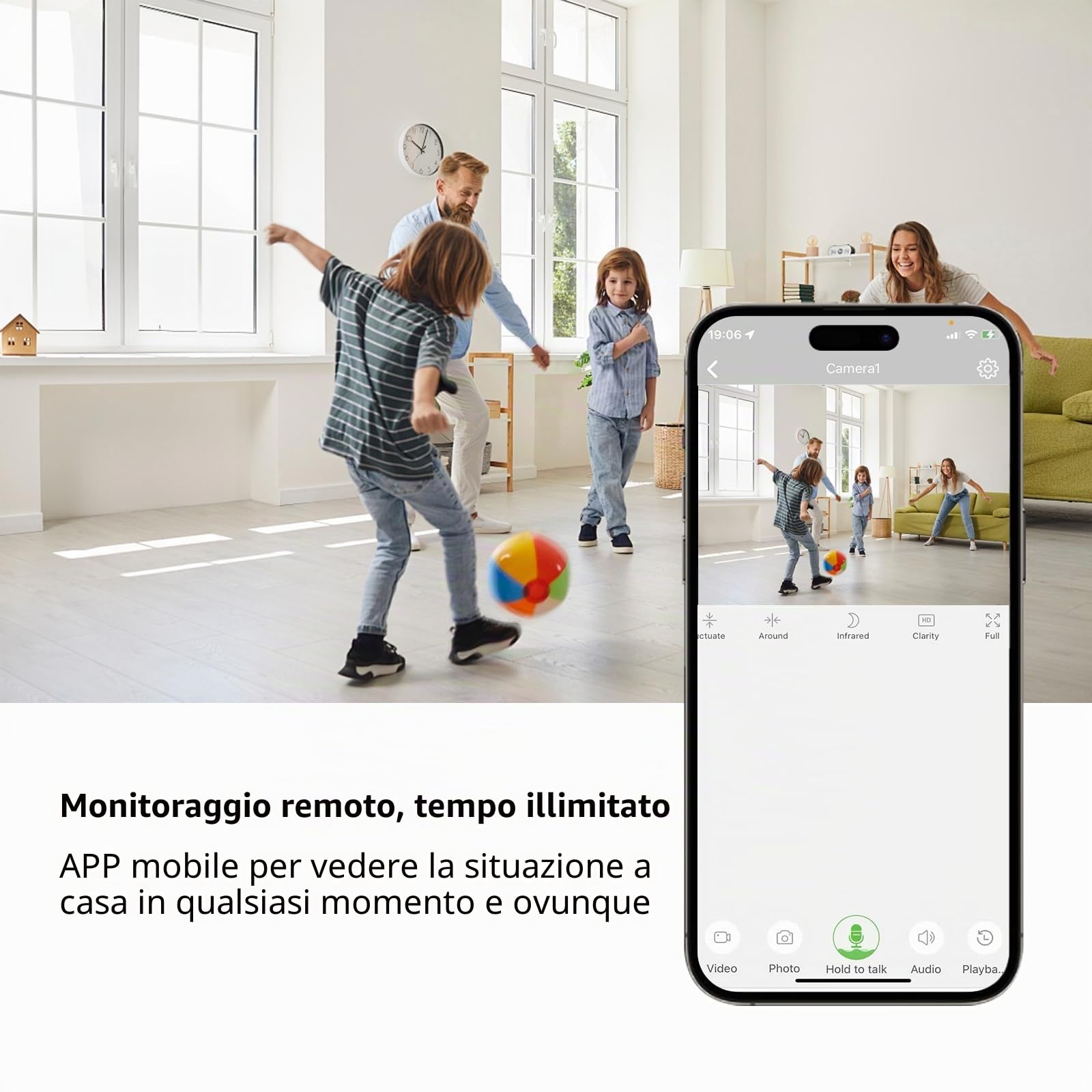Mini telecamera di sorveglianza, telecamera WiFi, visione notturna a colori, 1080P HD, mini fotocamera nascosta per interni, rilevamento del movimento, controllo app