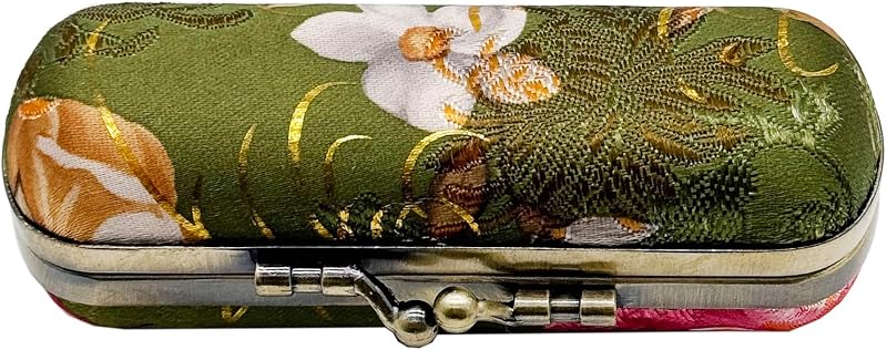 Estojo compacto para batom MIAO JIN com espelho, verde militar