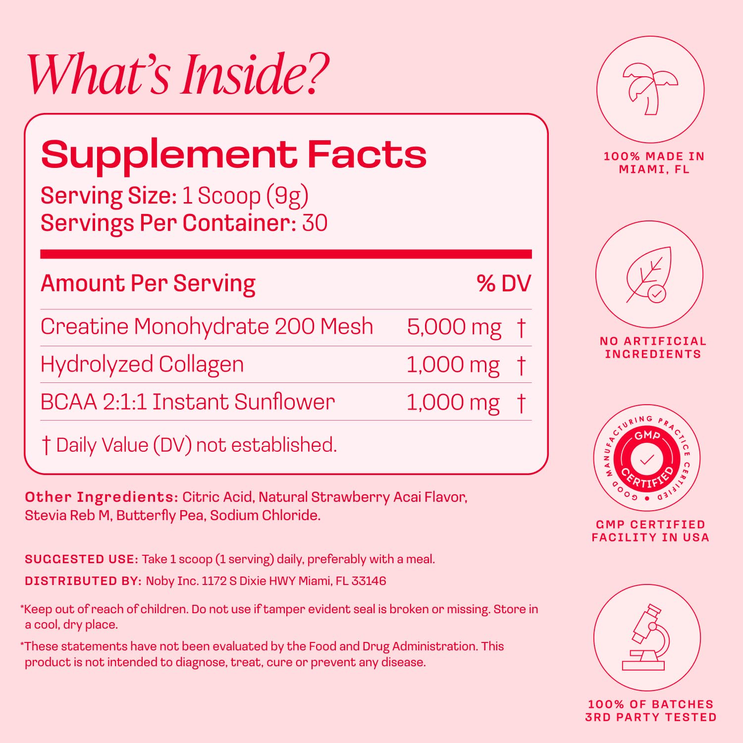 Peach Perfect Creatine for Women – Micronized Creatine Monohydrate Powder with BCAA & Collagen for Glute Strength Support, Boost Energy, Focus, Strength, and Endurance – Strawberry Acai, 30 Servings — Amazon image 5