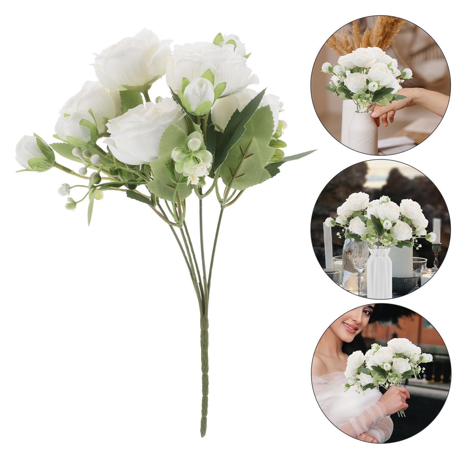 Alipis 10 Stück Künstliche Pfingstrosen aus Seide Weiß Vielseitige Deko für Hochzeitstisch und Fotoshooting Realistische Blumensträuße für Zuhause und Büro