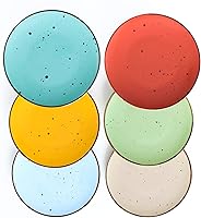 Vista 4 de juego de platos para cena de 11 pulgadas, 6 unidades - Aptos para microondas, horno y lavavajillas, resistentes a las rayaduras, platos de porcelana