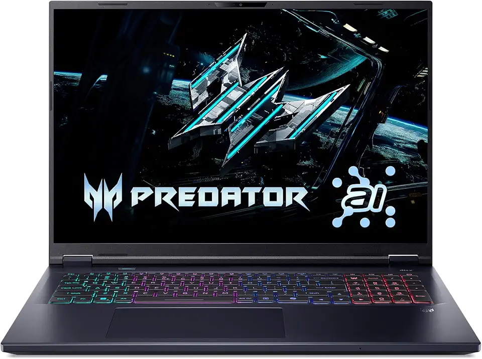 Acer Notebook para jogos Predator Helios Neo 18 AI | Processador Intel Core Ultra 9 275HX | NVIDIA GeForce RTX 5070 Ti | WQXGA 240Hz G-SYNC de 18 polegadas | DDR5 de 16 GB | SSD de 4 geração de 1 TB |