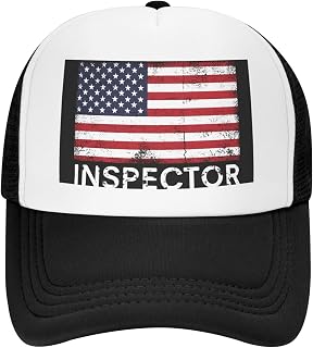 Inspector American Flag Inspectors Career Mesh Baseball Cap Adjustable Simple Snapback Hat Unisex Trucker Hats Black