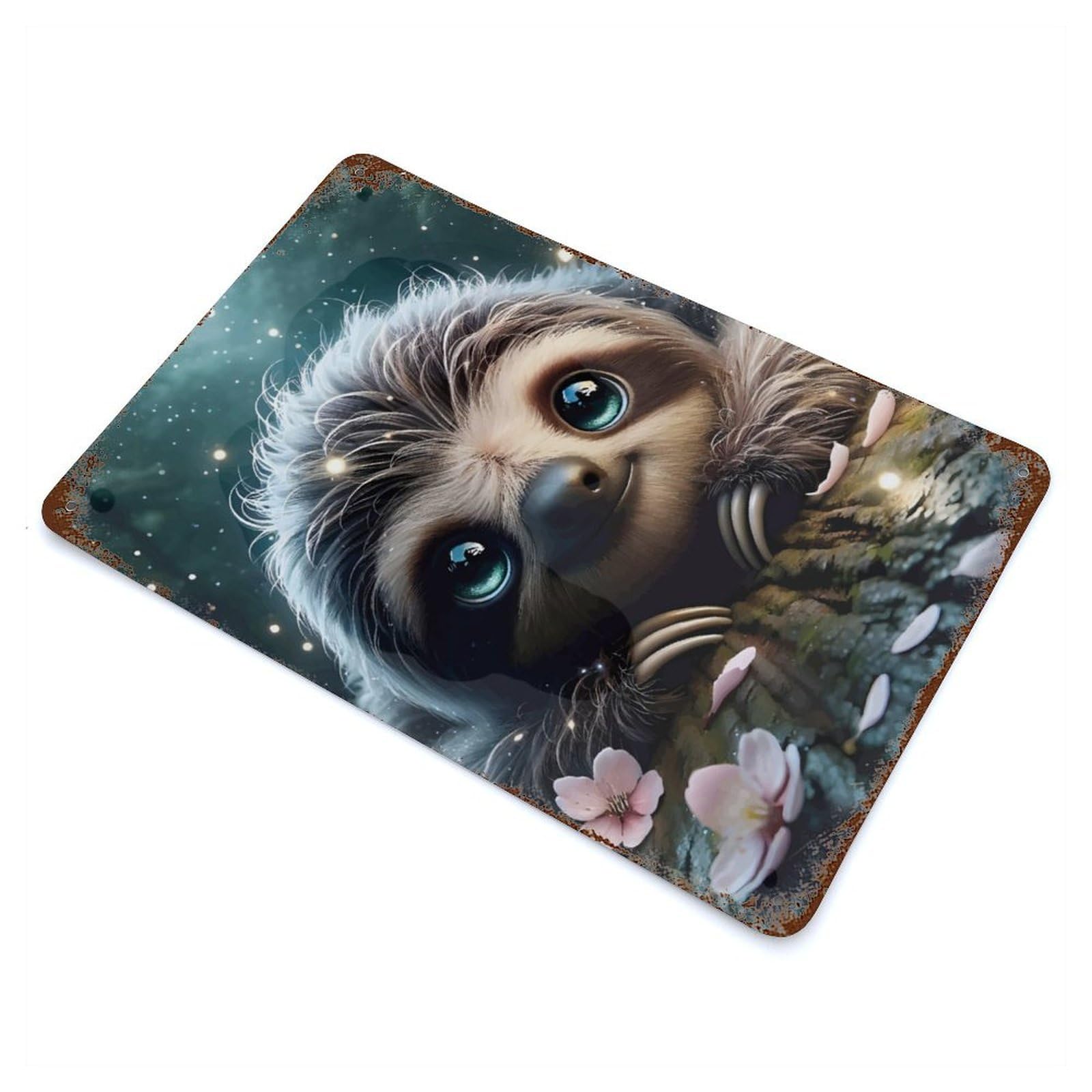 Blissful Smiling Sloth Decorative Tin Sign 11.8"x7.9", for Farmhouse, Kitchen And Entryway Decor, Shabby Chic Decor