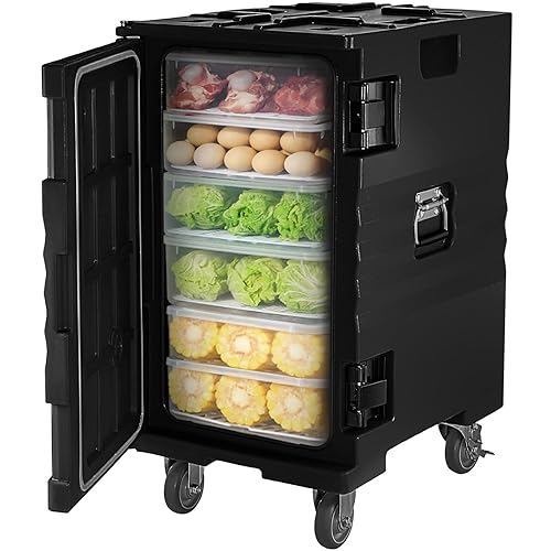 Miniatura 2 de VEVOR Bandeja portadora de alimentos aislada, caja caliente de 109 cuartos de galón para catering, caja de alimentos LLDPE con hebillas dobles y