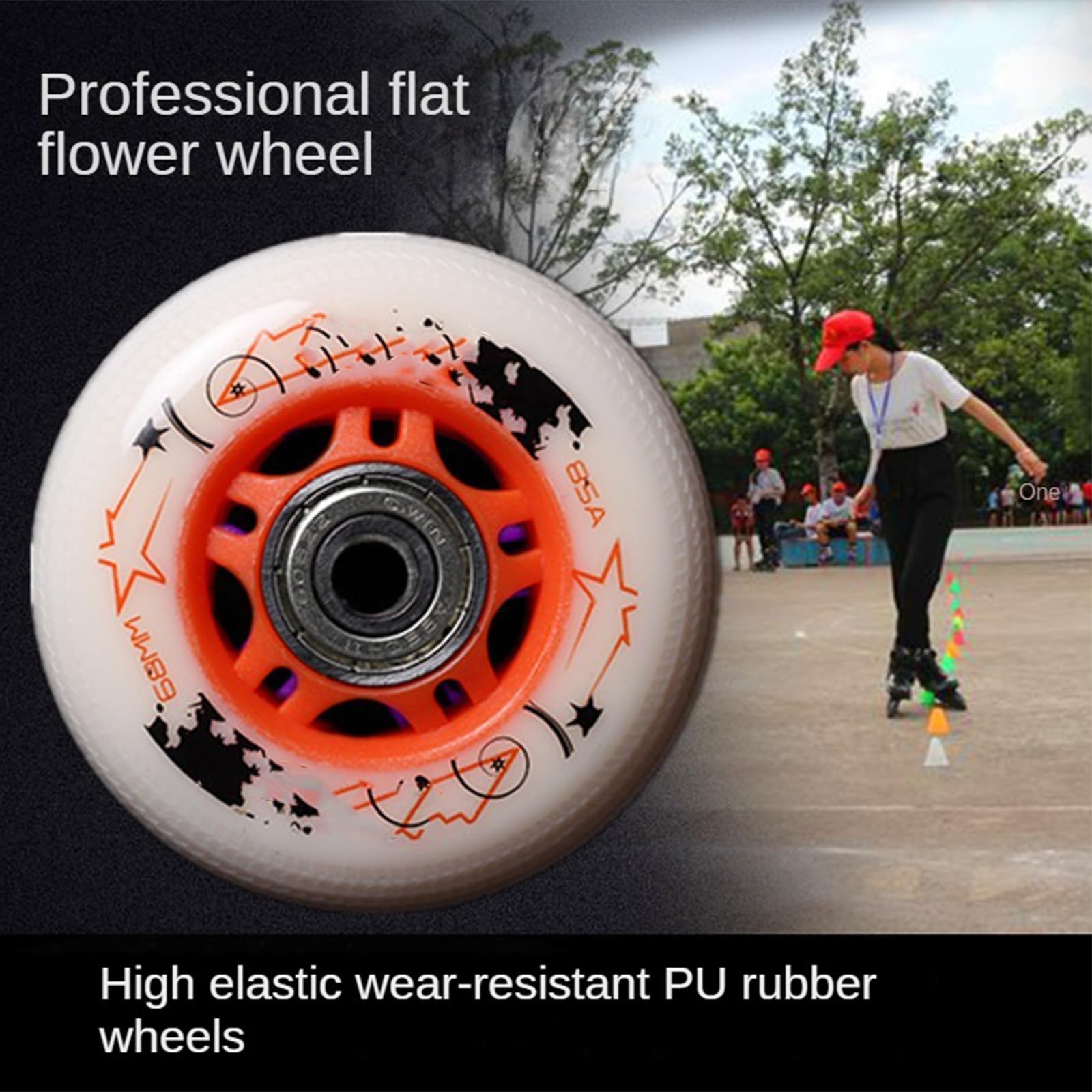 Genérico Ruedas para Patines En Línea 85A de 64 mm 68 mm Y 70 mm con Rodamientos Ruedas de Repuesto En Línea para Un Andar Suave Y Rápido para Adolescentes (Rosa 68 mm)
