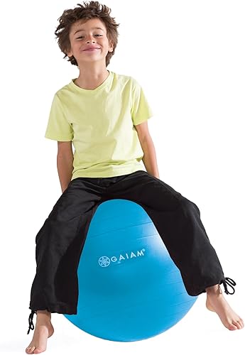 Miniatura 3 de Gaiam Pelota de equilibrio para niños. Pelota de equilibrio, que no se revienta, para niños, con inflador, de 45 centímetros.