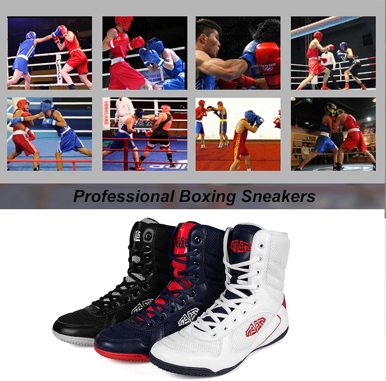 TECDOTO High Grip Men's Wrestling Boxing Shoes Breathable Professional Sports Training Shoes Men's Rubber Sole Casual Shoes Gym Training Boots,Black-41EU