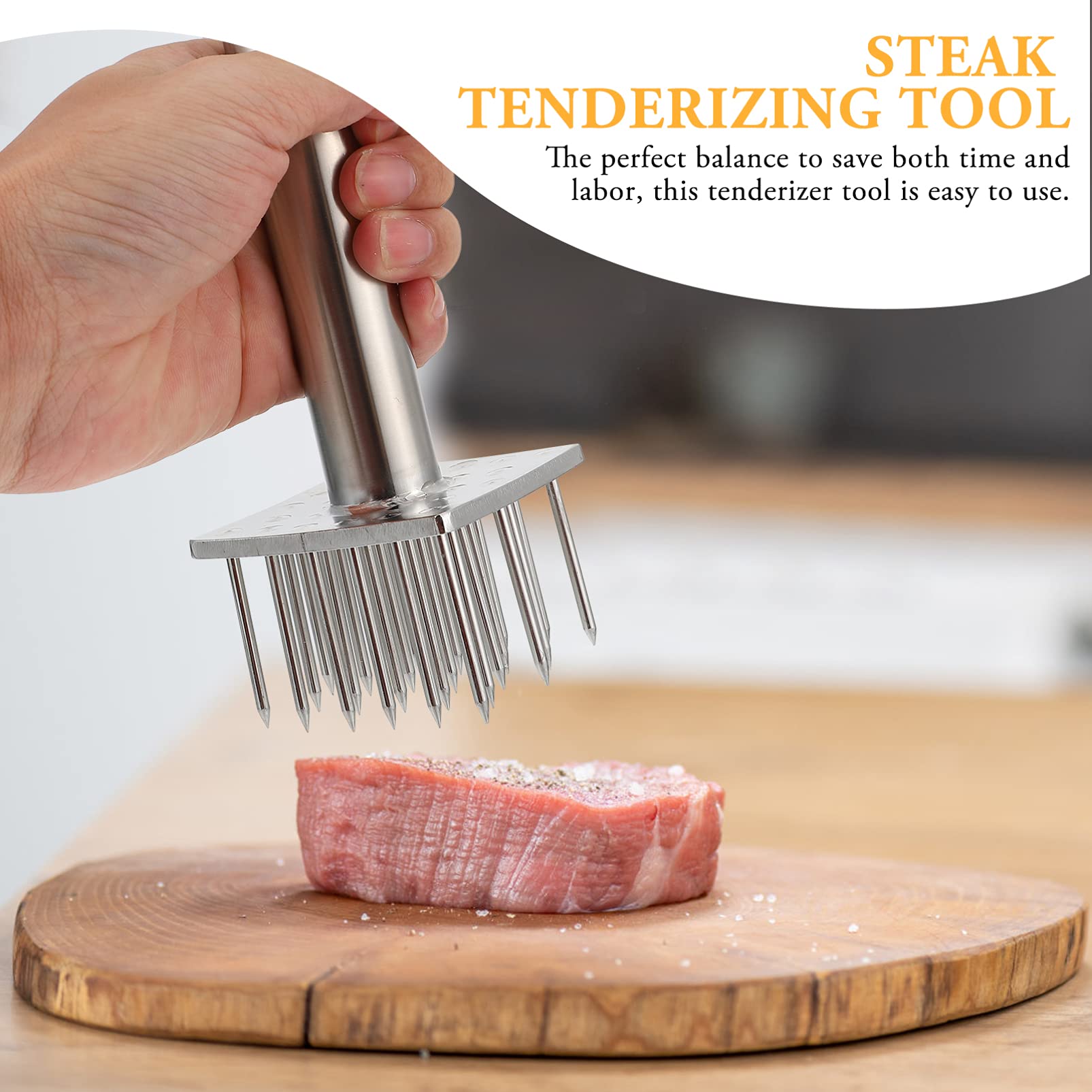 Alipis Edelstahl Fleischklopfer mit Nadel Küchenzartmacher für Schnelleres Kochen und Verbesserte Fleischtextur bei Schweinefleisch und Steak