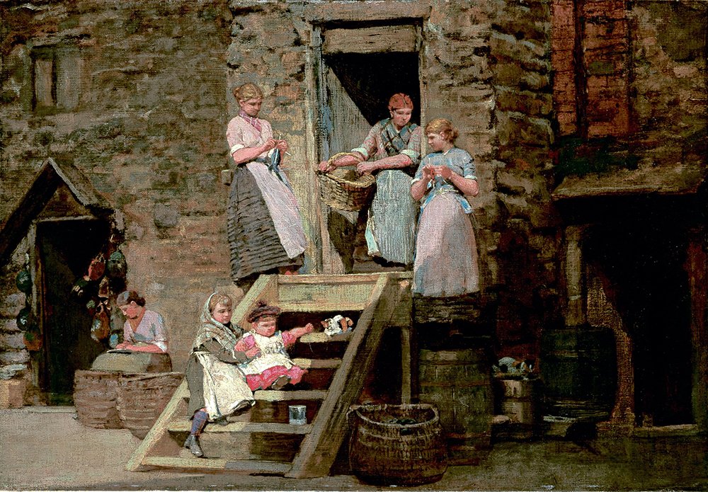 Tableau Sparrow Hall par Winslow Homer grand format semi-gloss cadre marron