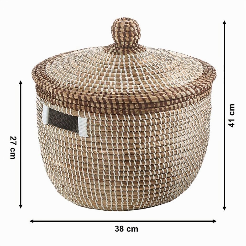 Kobolo Schlangenkorb BOA Seegras Ø38 H41 cm Deko Korb Natur